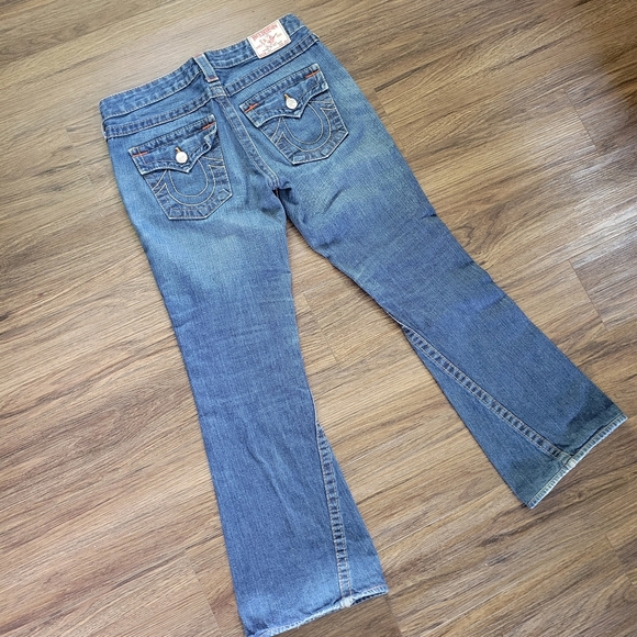 Y2K Vintage True Religion World Tour Joey Twisted Seam Flare Jeans Womens Sz 29* - Picture 8 of 10